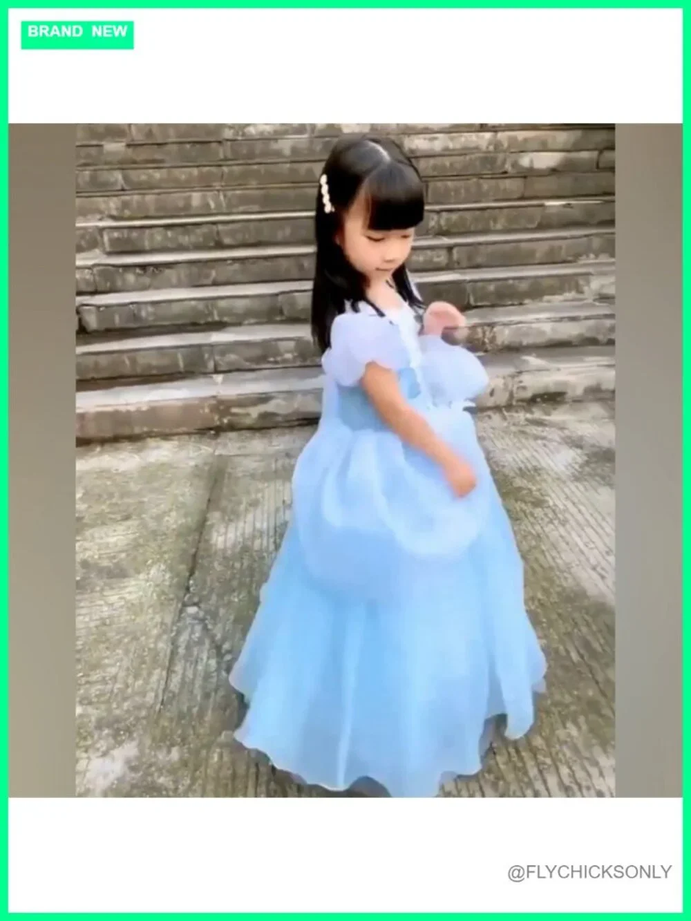 Girls Cinderella Costume Halloween Princess Dress Party Ball Gown Satin Tulle